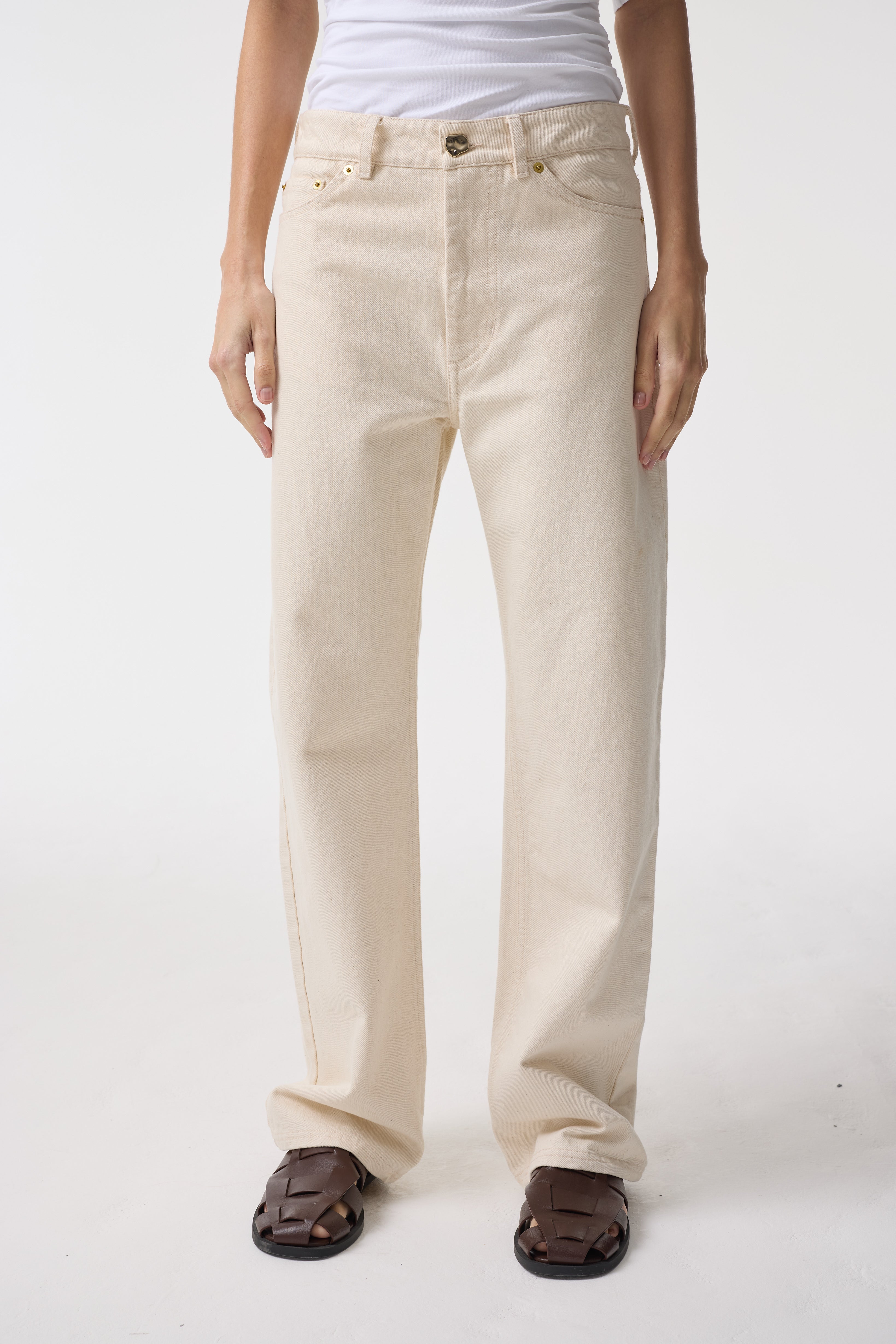 Sol Straight Ecru Jeans | 100% Undyed Organic Cotton Denim | AKYN