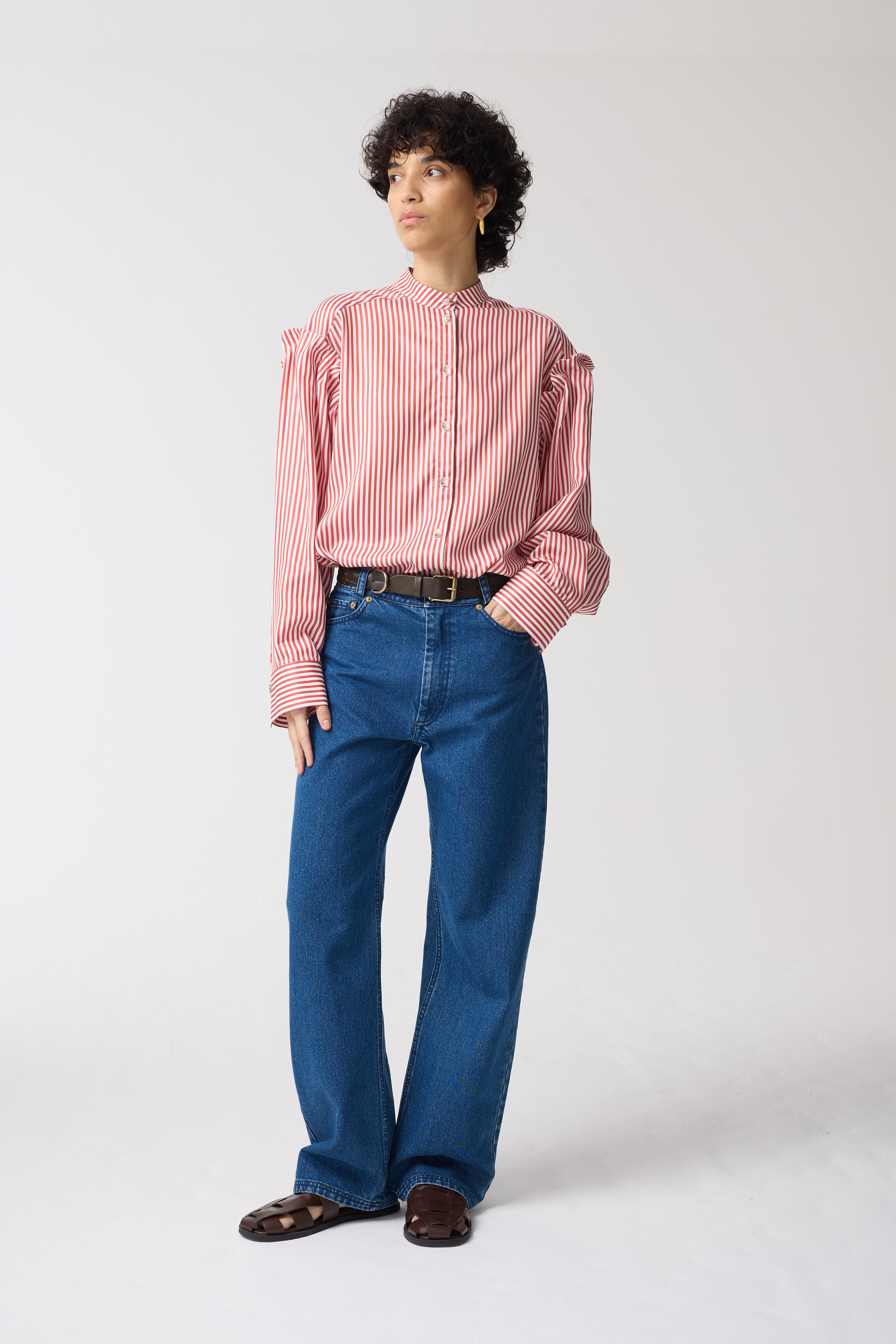 KAIA RED STRIPE SHIRT