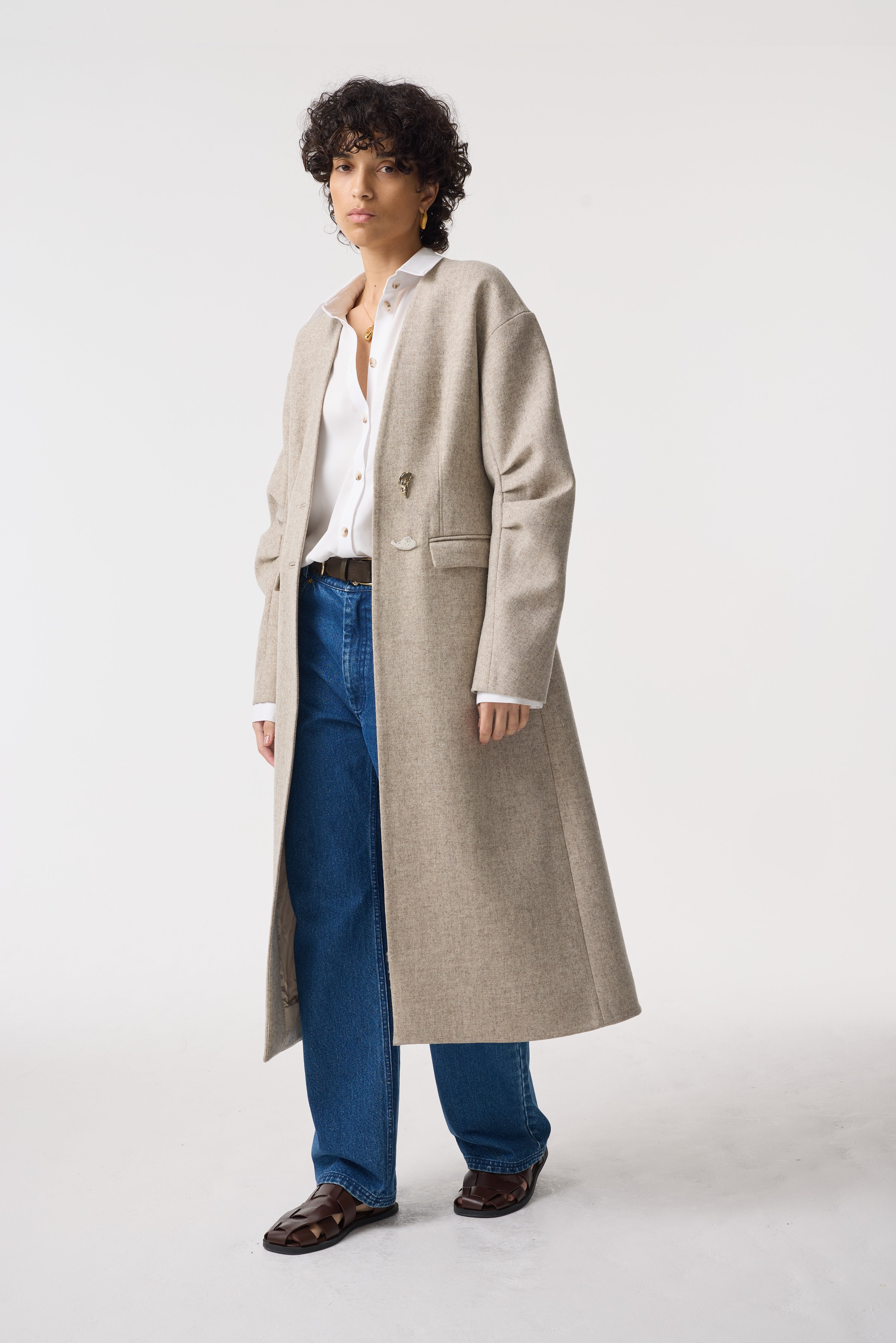 RILEY NATURAL UNDYED COAT