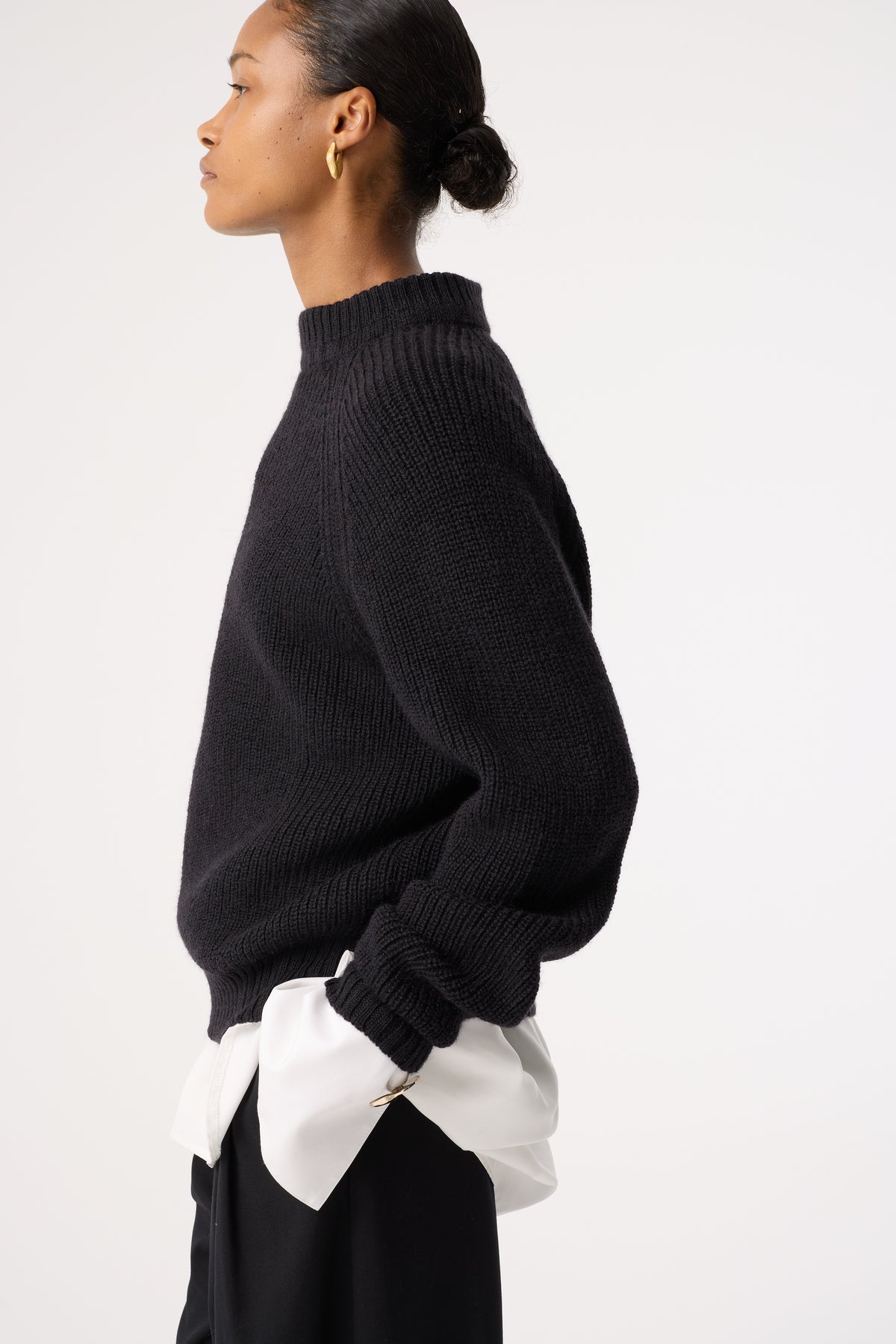 ATTICUS BLACK WOOL JUMPER
