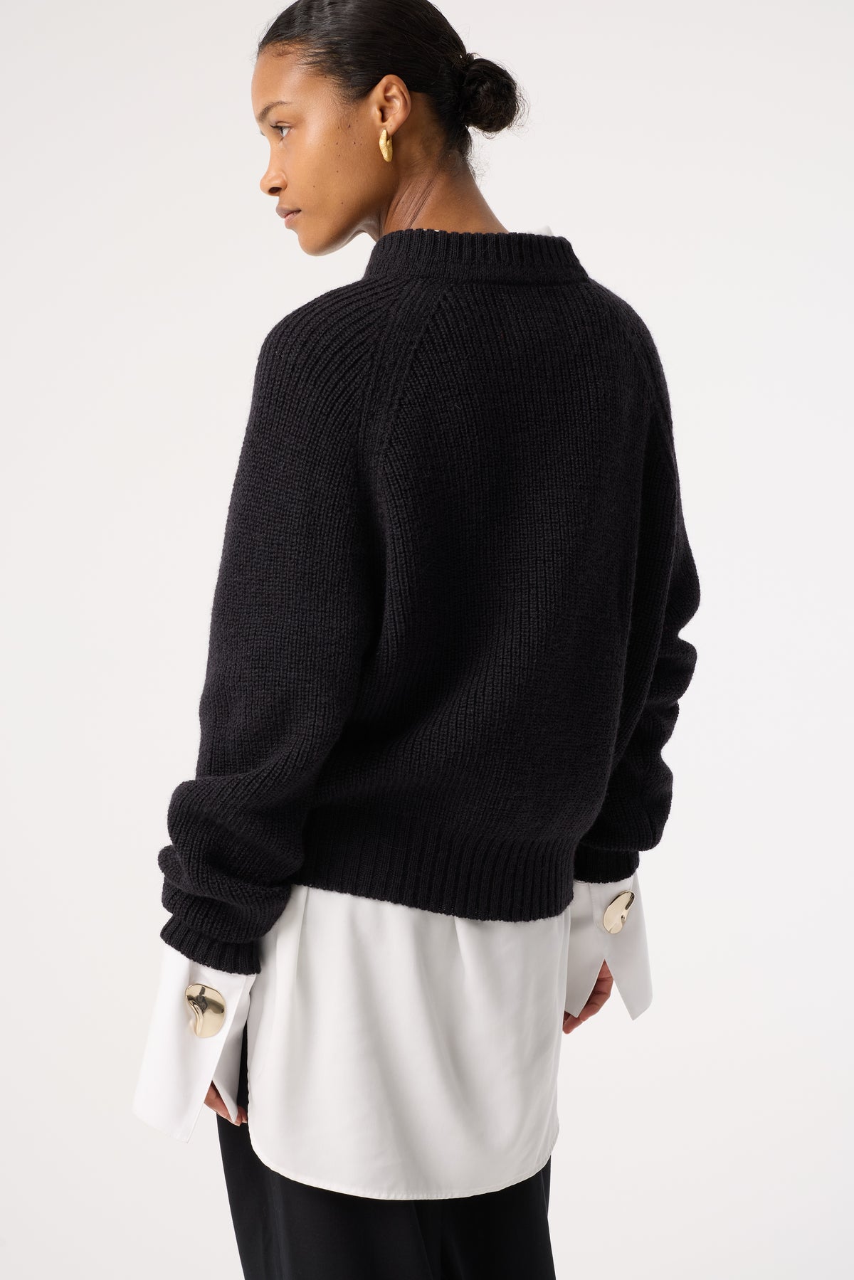 ATTICUS BLACK WOOL JUMPER