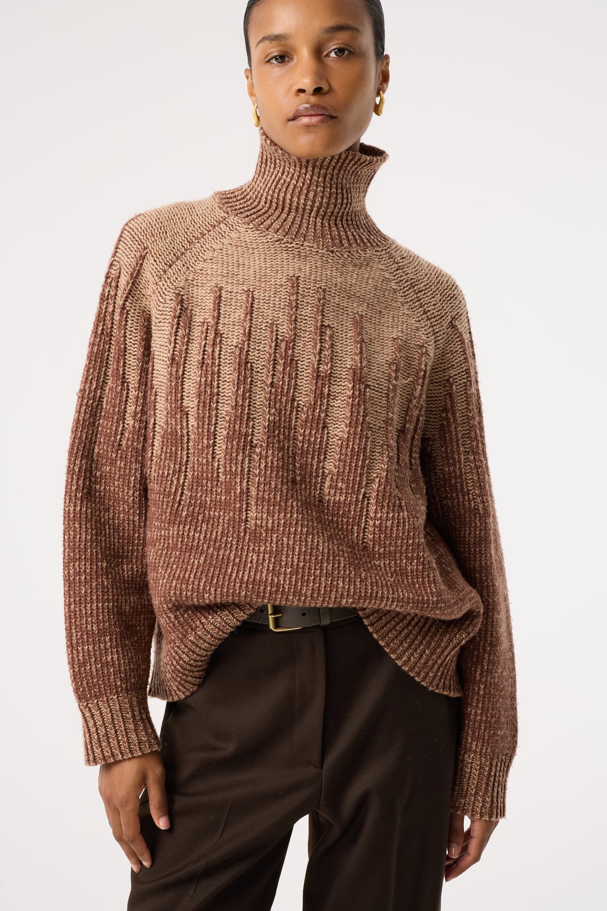 EMERIE BROWN CONTRAST JUMPER