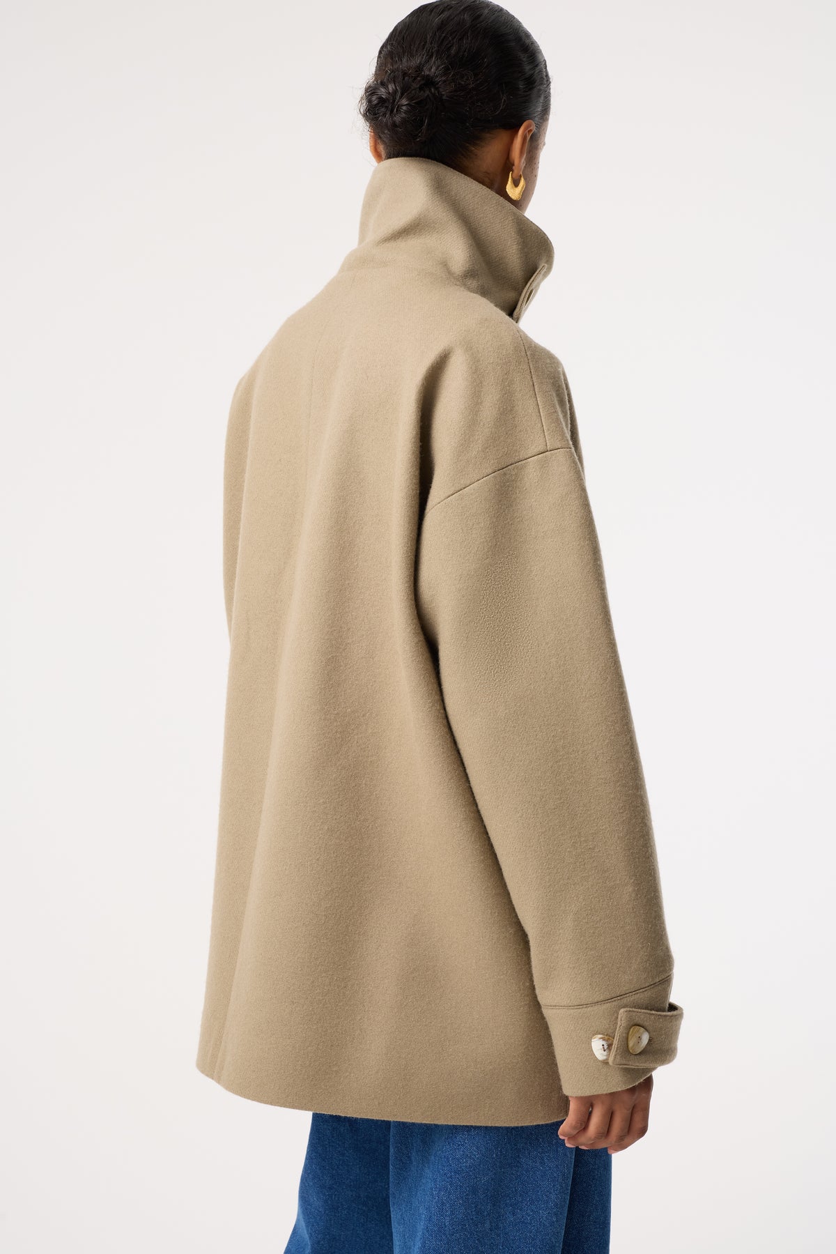 MALIA WARM GREY WOOL COAT