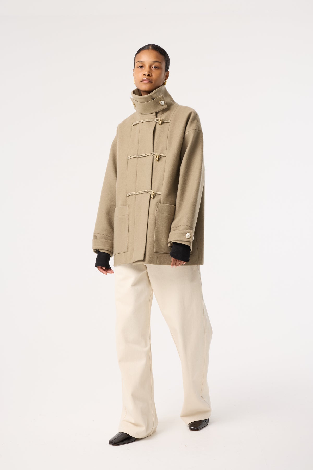 MALIA WARM GREY WOOL COAT