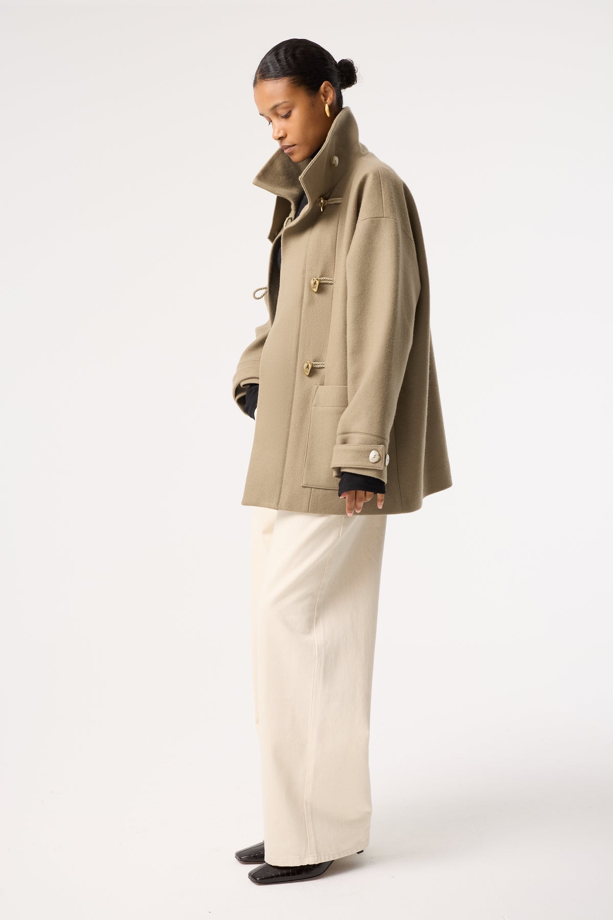 MALIA WARM GREY WOOL COAT