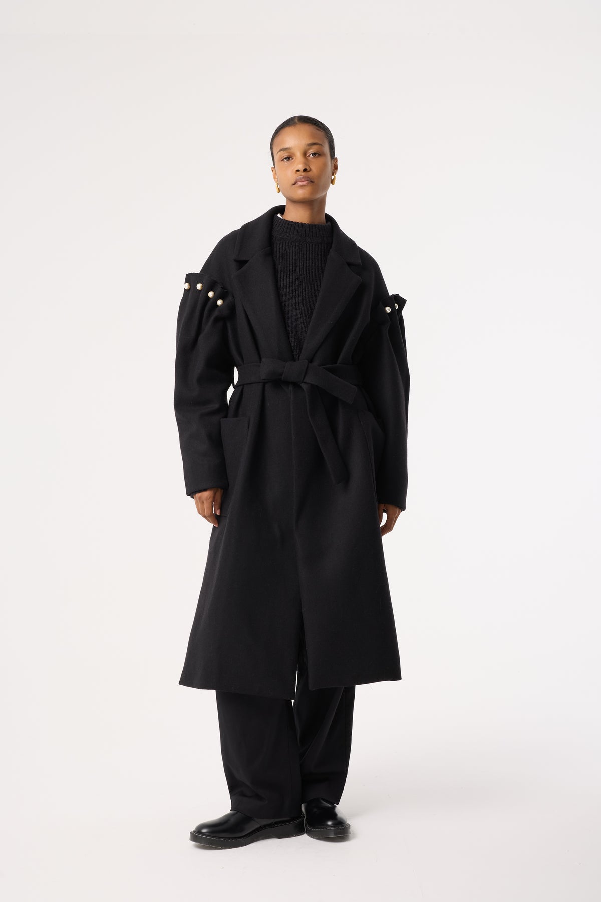 WREN BLACK 100% WOOL COAT
