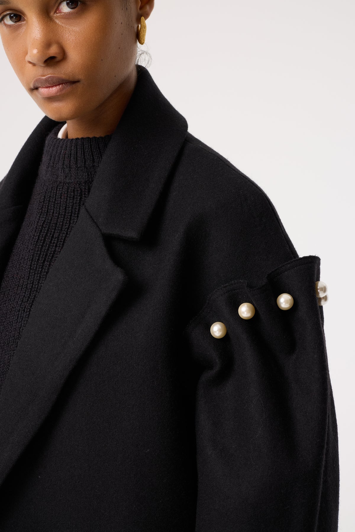 WREN BLACK 100% WOOL COAT