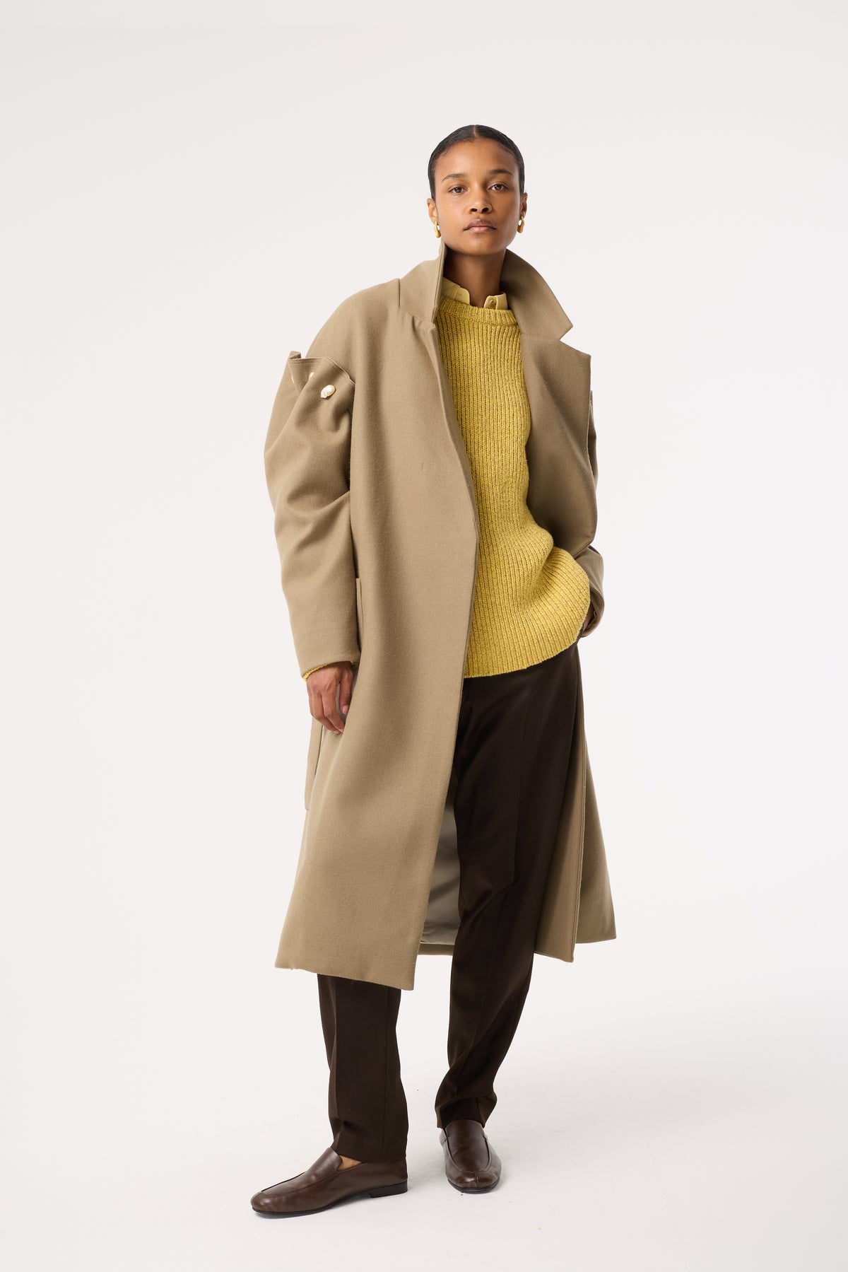 ZARIA WARM GREY WOOL COAT