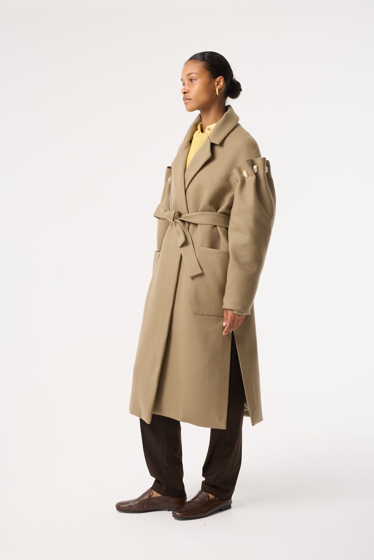 ZARIA WARM GREY WOOL COAT