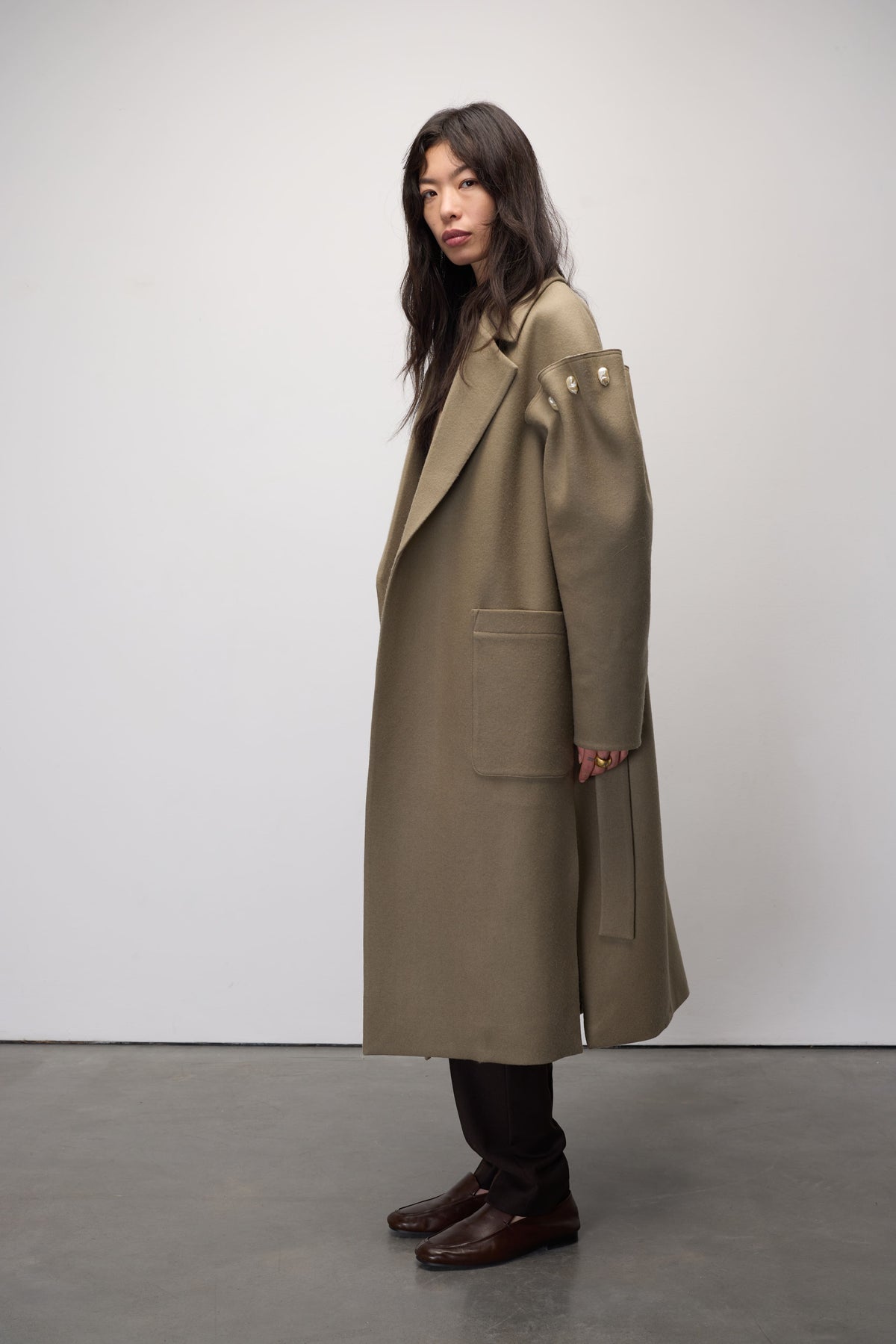 ZARIA WARM GREY WOOL COAT