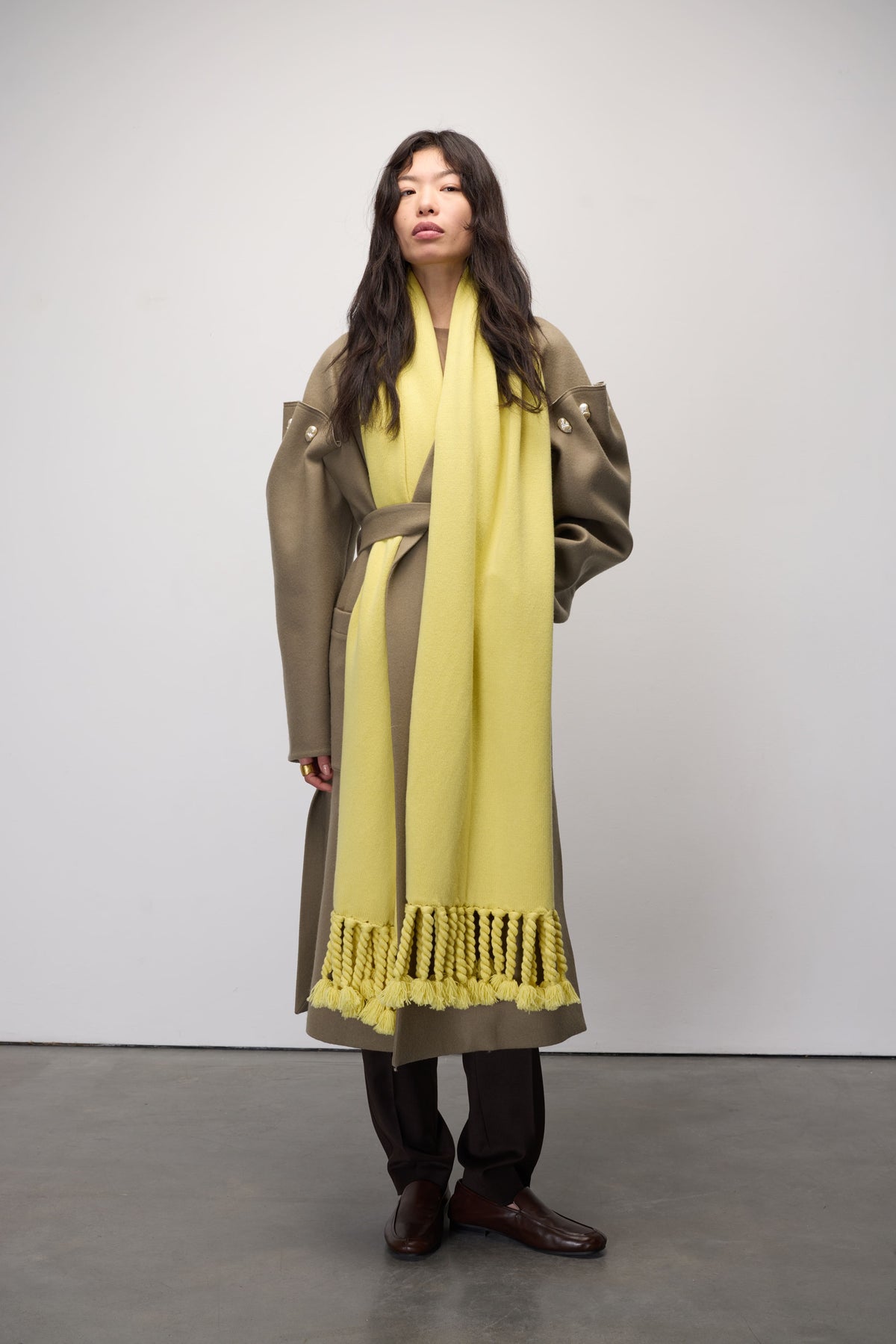 ZARIA WARM GREY WOOL COAT