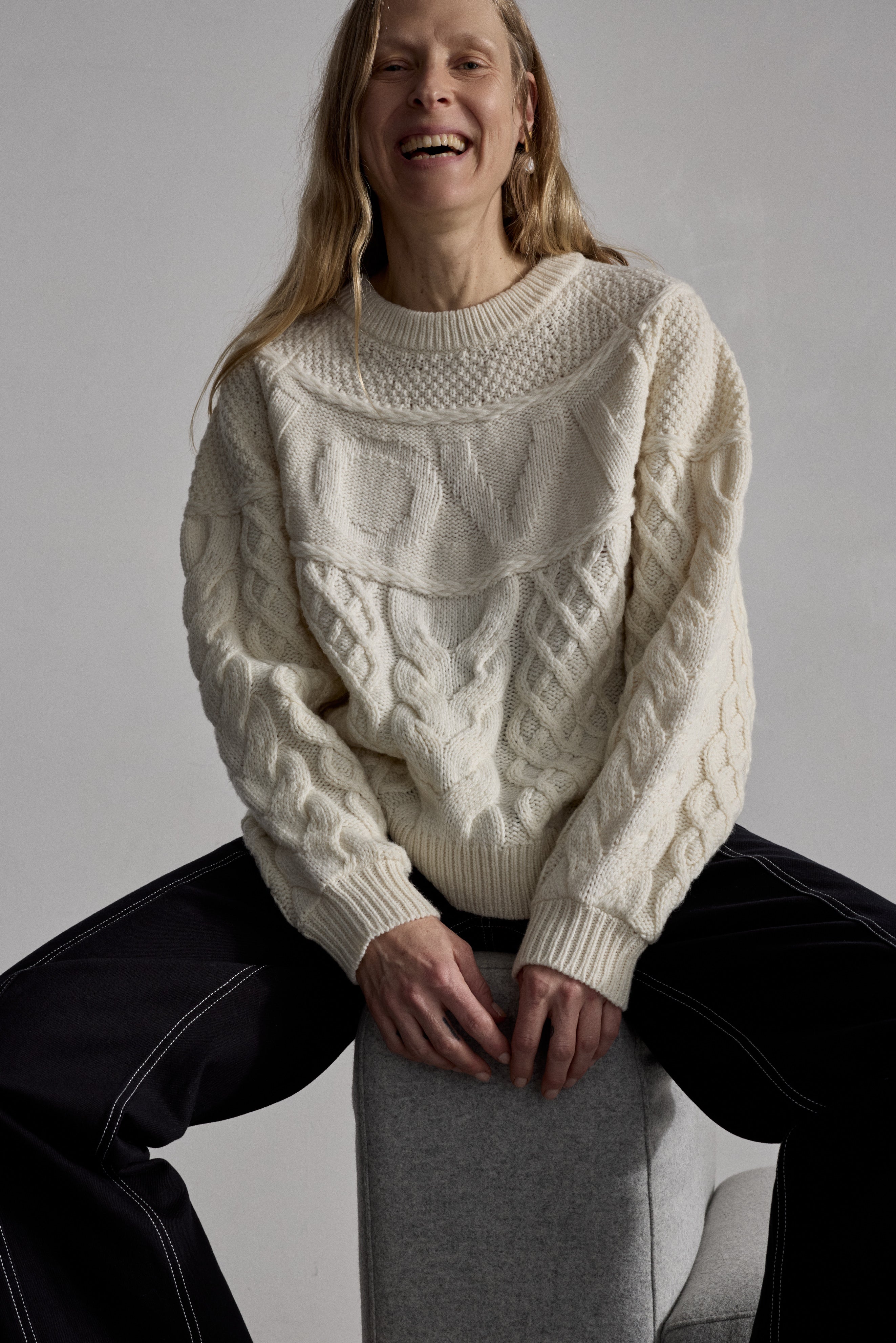 Love Ivory Jumper | Sustainable Contemporary Knitwear | AKYN