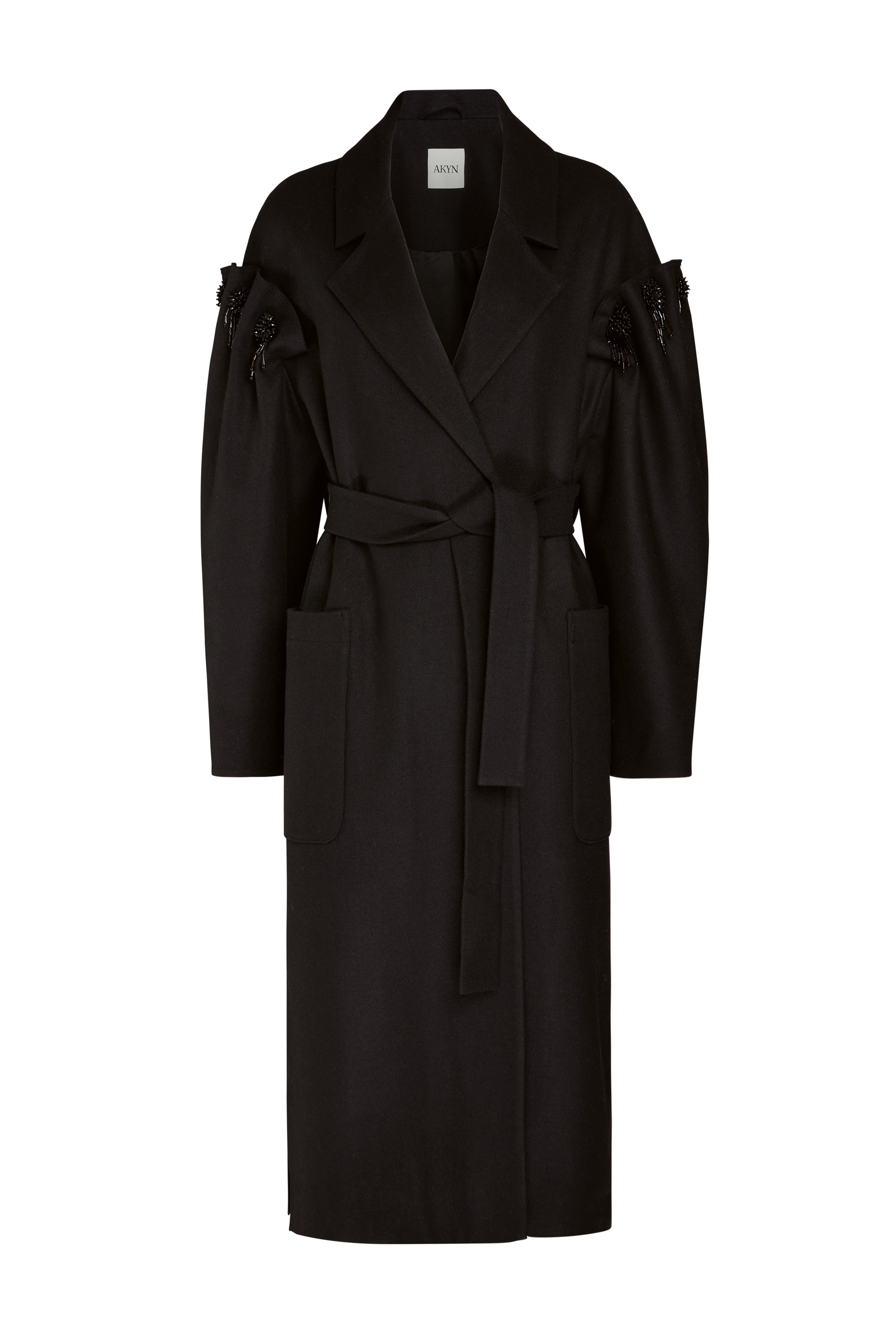 ZARIA BLACK WOOL COAT