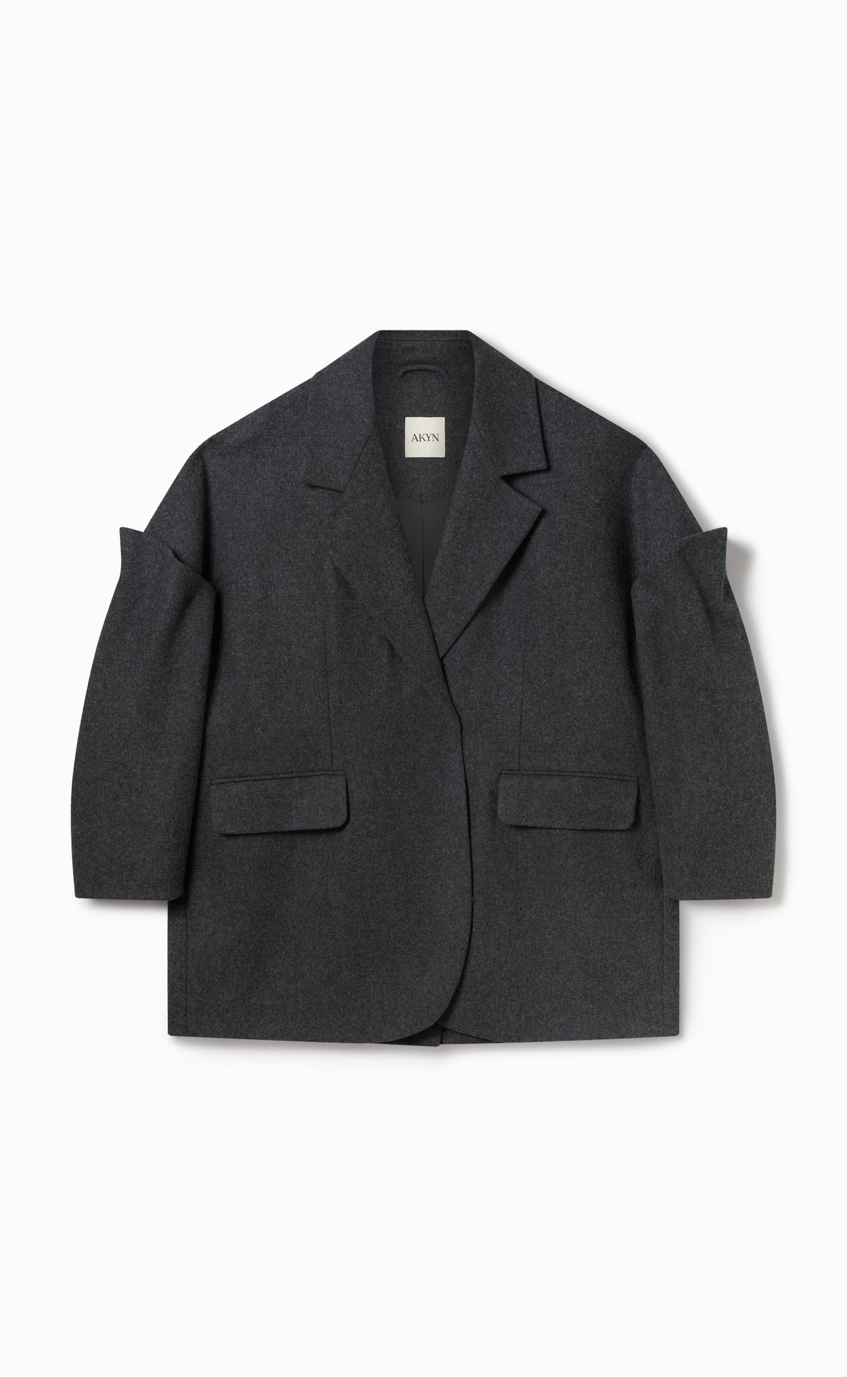 ALBIE CHARCOAL GREY 100% WOOL COAT