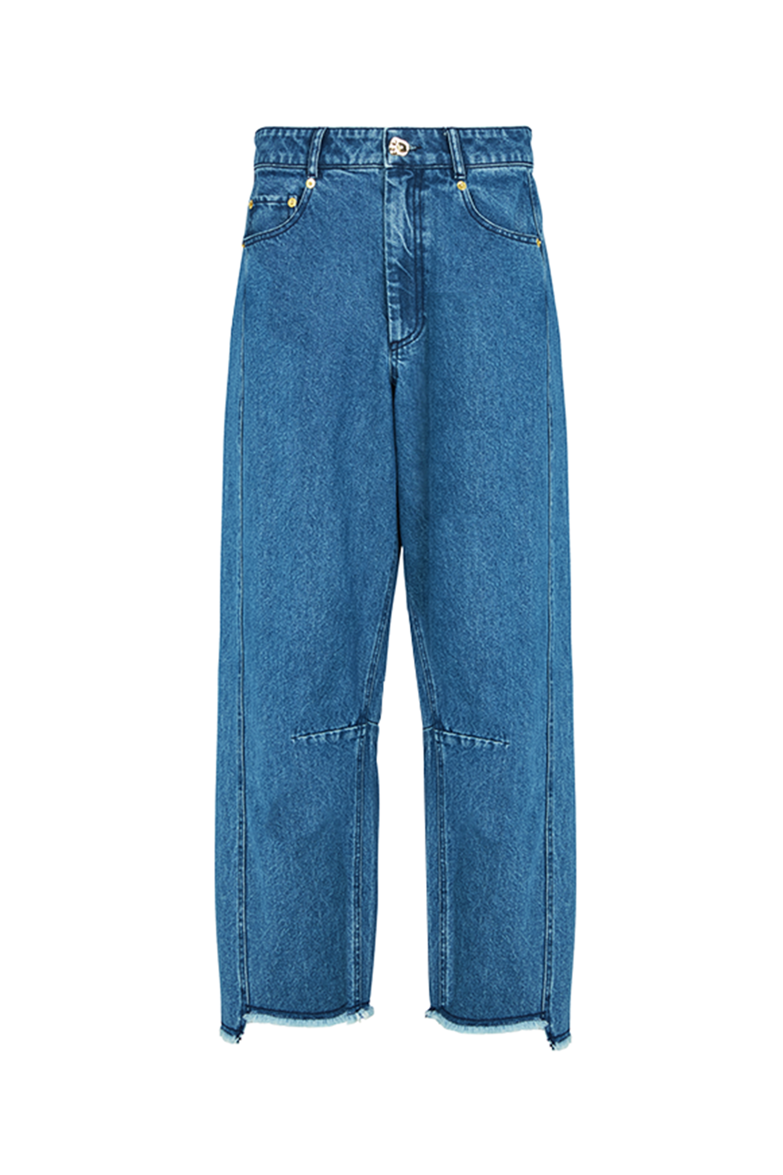 BLAKE MID WASH BLUE BARREL JEANS