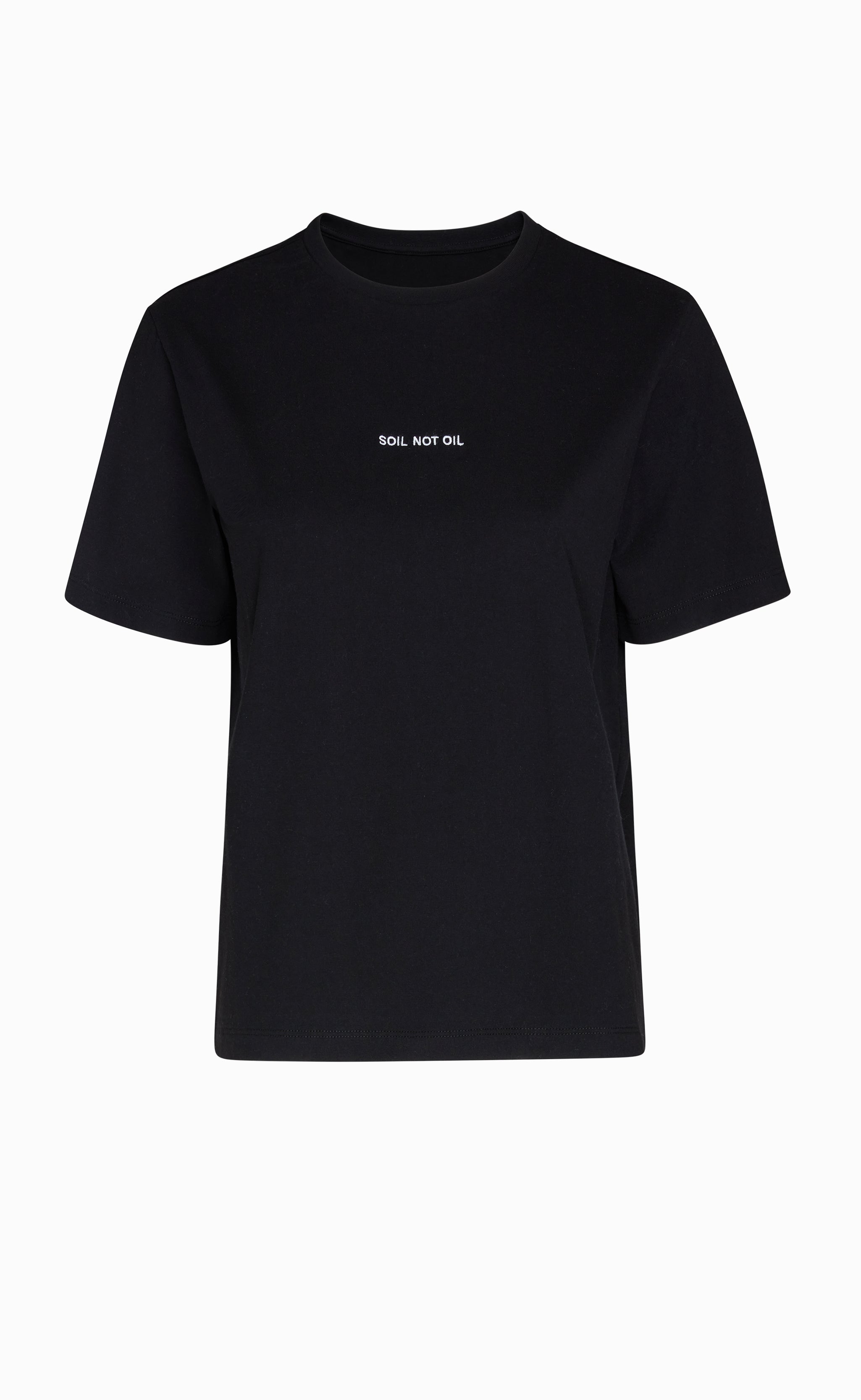 ADRIA 'SOIL NOT OIL' BLACK T-SHIRT