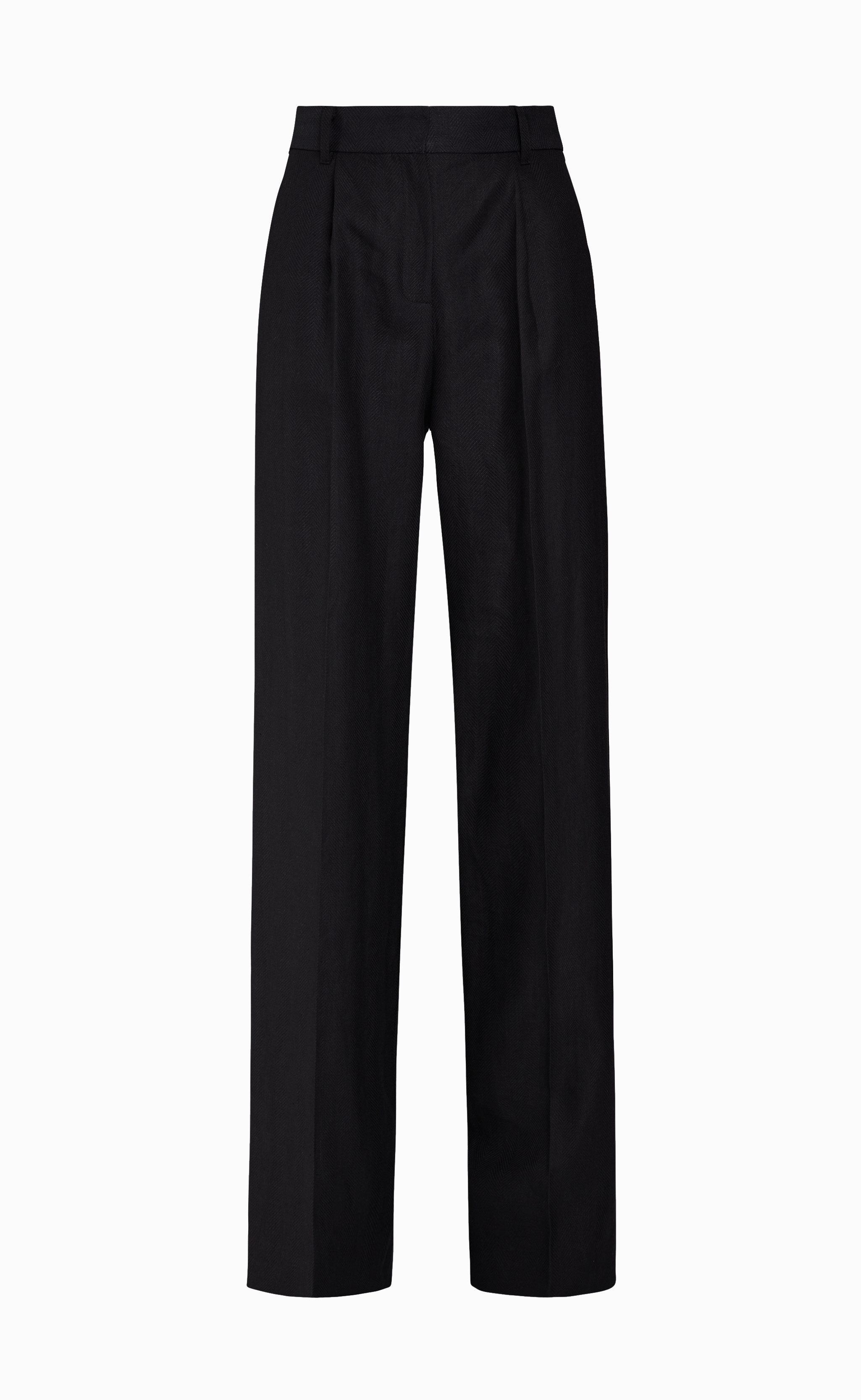 PERLA BLACK HERRINGBONE TROUSERS
