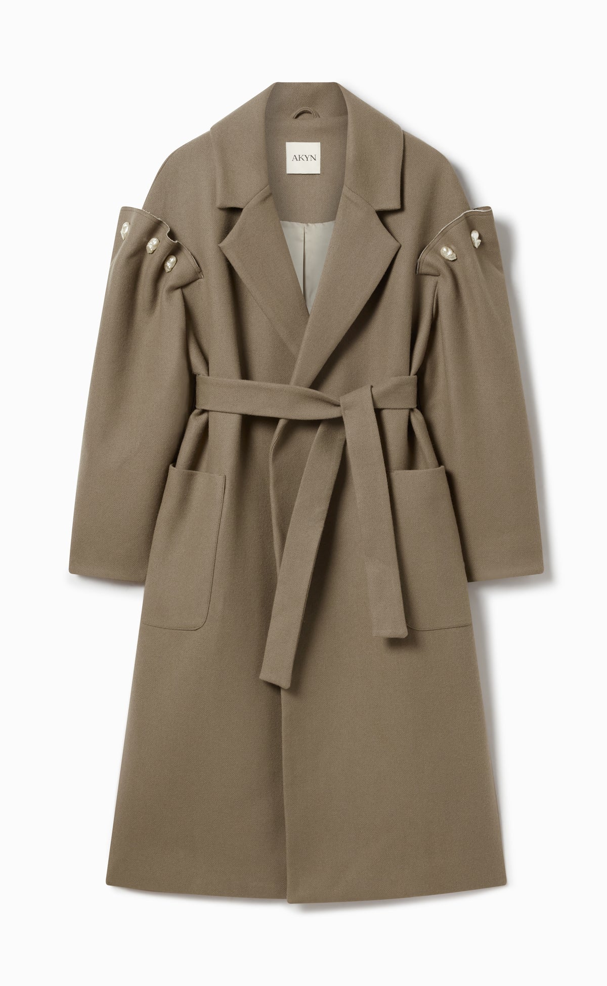 ZARIA WARM GREY 100% WOOL COAT